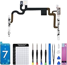 for iPhone 7 On Off Power Volume Button Silent Switch Flash Light Audio Control Replacement OEM Mute Connector Flex Cable Mic Metal Bracket with Complete Fix Tools Kit for A1660 A1778 A1779