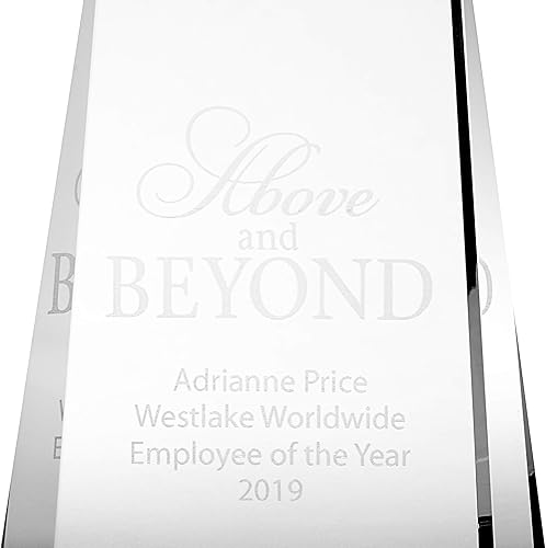 Miniatura 6 de Trofeo grabado  Cristal  Torre con estrella en la parte superior  Premio para empleados  Grabado personalizado de hasta cuatro líneas y selección de