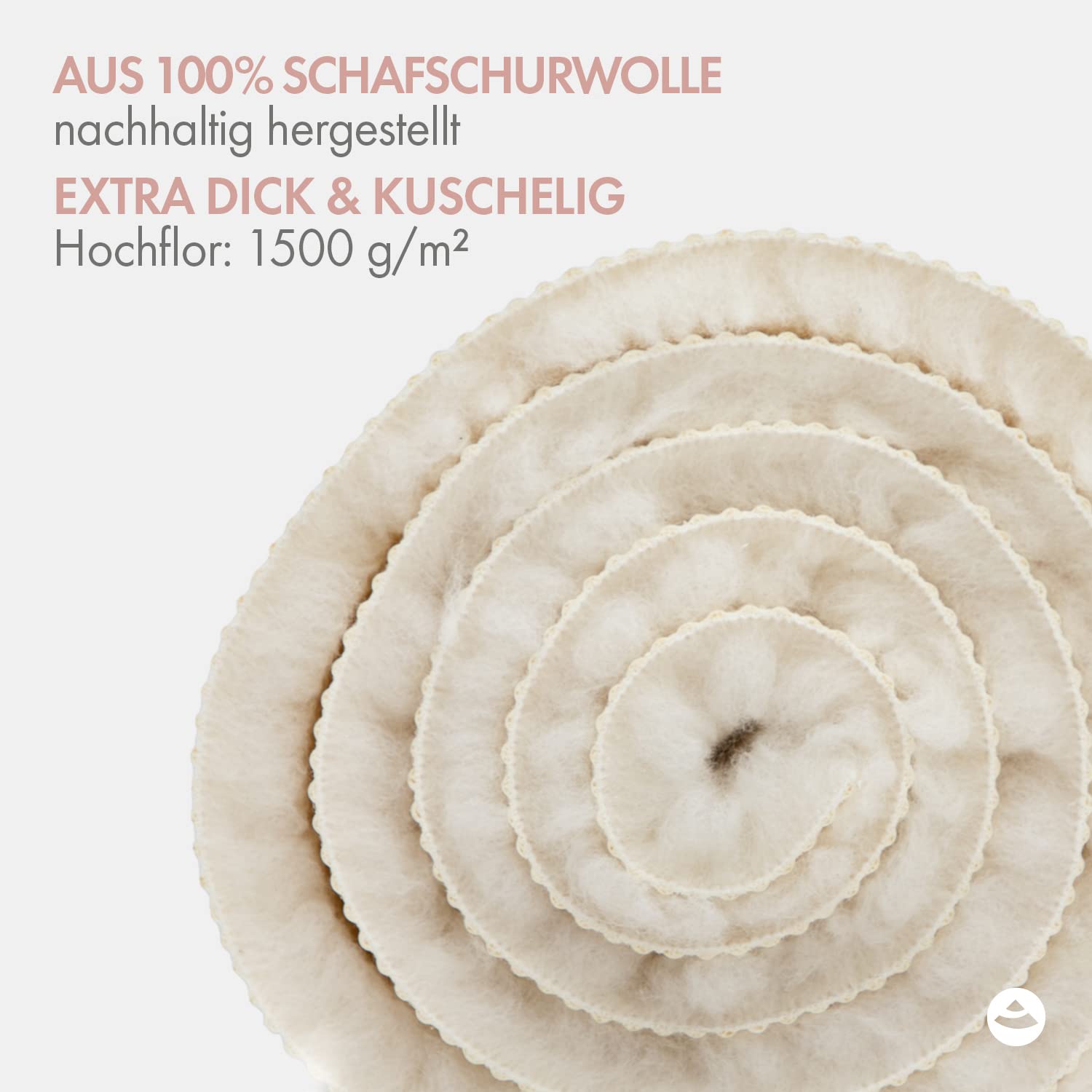 Bodhi Schurwollmatte Natur | Premium Schurwoll-Yogamatte | Extra Dick & Weich | 100% Schafschurwolle (Hochflor 1500 g/m²)| Rutschfest & Kuschelig | SURYA