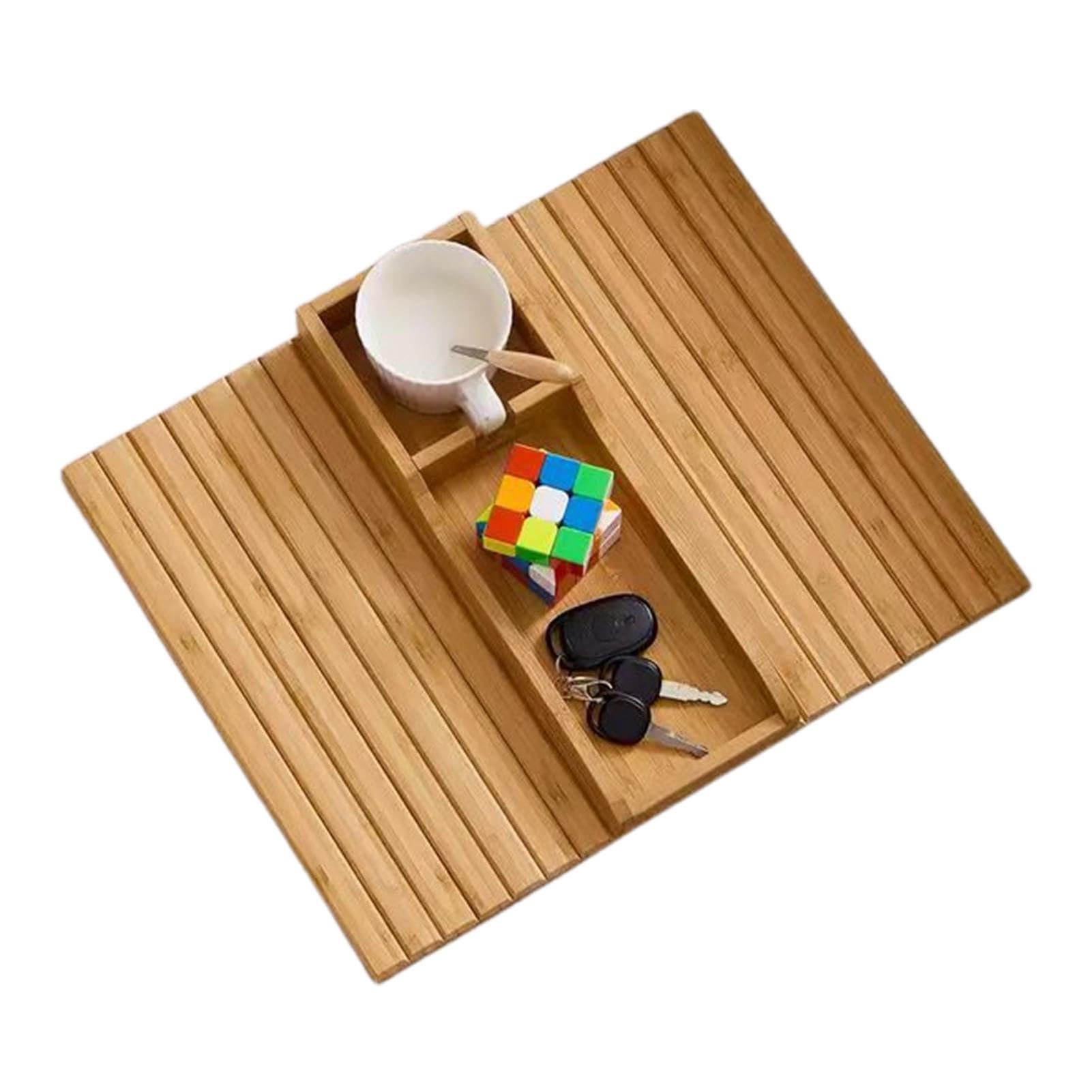 Plateau de bras de canapé pliant en bois, l'organiseur de table gain de place pour salon