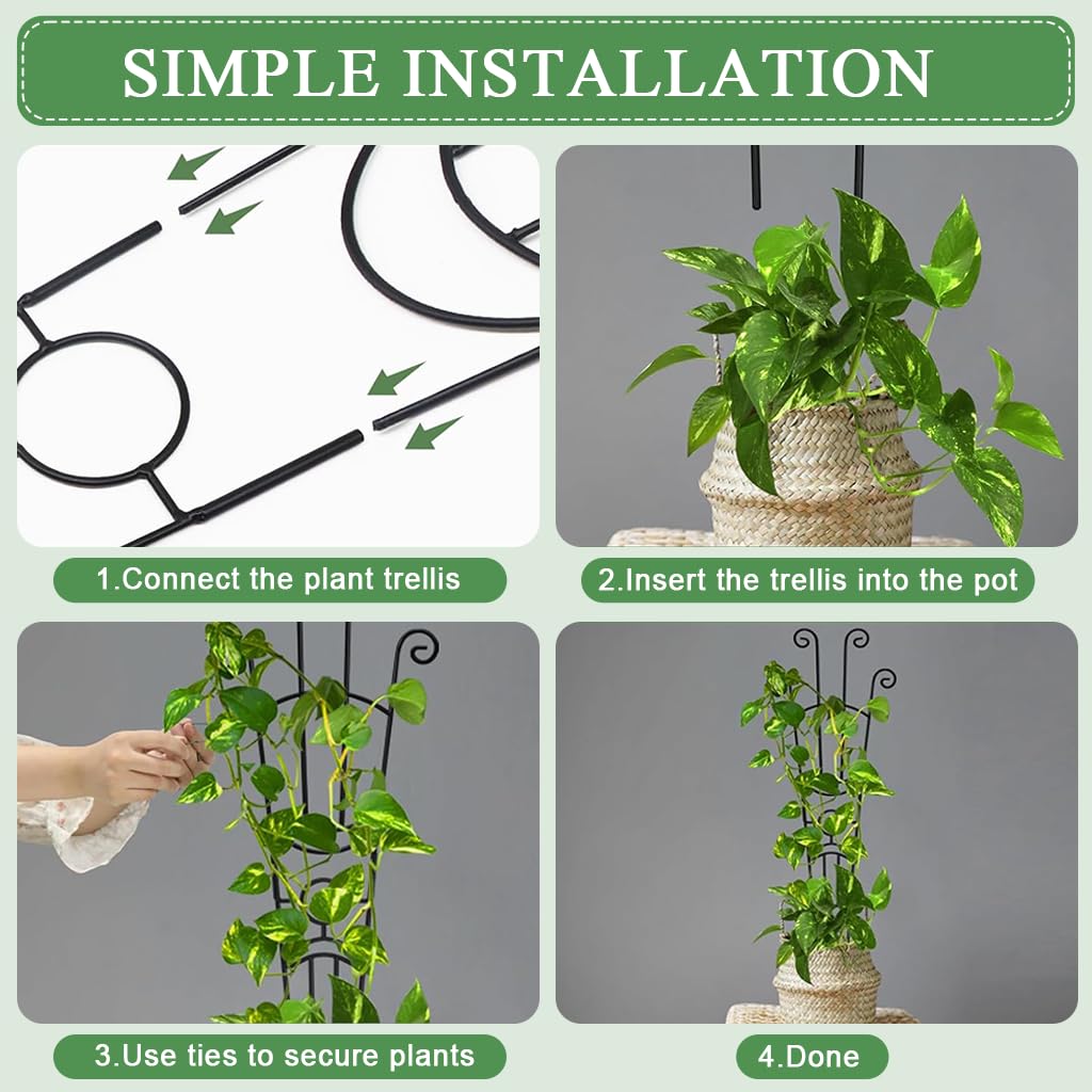 Metal Flower Trellis - Support Climbing Plants -3