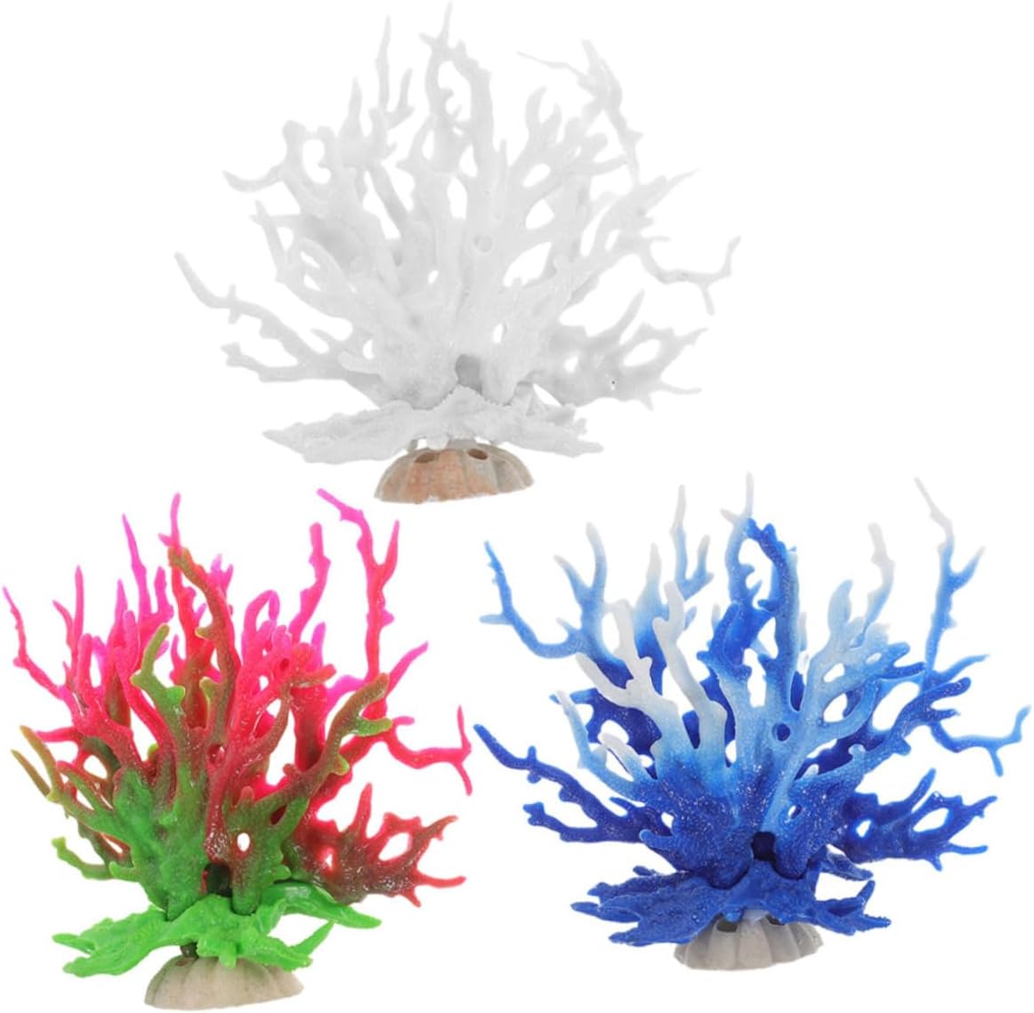 3sets Fish Tank Coral Ornaments Aquarium Coral Decor Artificial Aquarium Landscapes Simulated Coral Ornament Fountain Fish Tank Decoration Fake Coral Aquarium