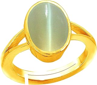 kirti sales GEMS 9.25 Ratti Natural Cat's Eye Lehsunia Stone Gold Adjustable Ring for Men and Women-picture-53