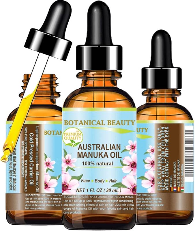 Óleo facial de Manuka Botanical Beauty Leptospermum scoparium, virgem, não refinado, prensado a frio, 30 mL