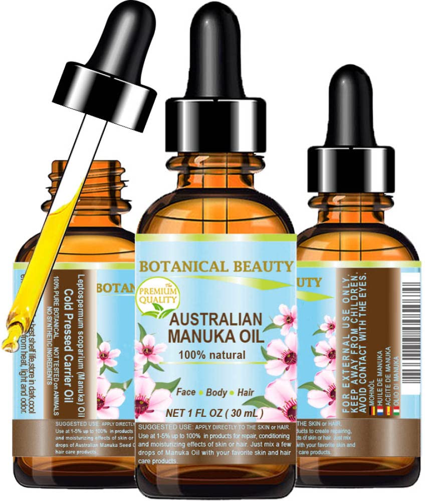 Botanical Beauty MANUKA OIL WILD GROWTH RAW 100% Natural VIRGIN UNREFINED Cold Pressed Carrier Oil. for Skin, Face, Hair, Lip and Nail Care Anti-Aging (1 Fl Oz 30 ml)