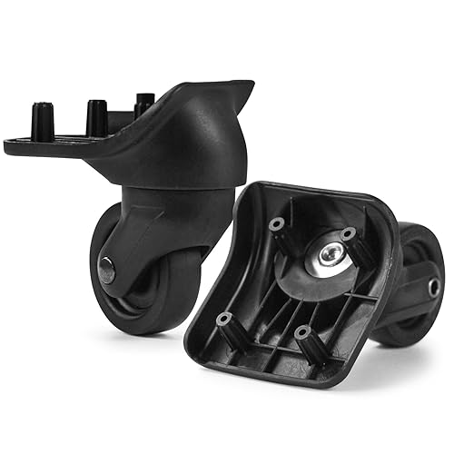 2 piezas de repuesto de rueda de equipaje, maleta giratoria negra resistente kit de ruedas silenciosas para reparación de bricolaje, ruedas