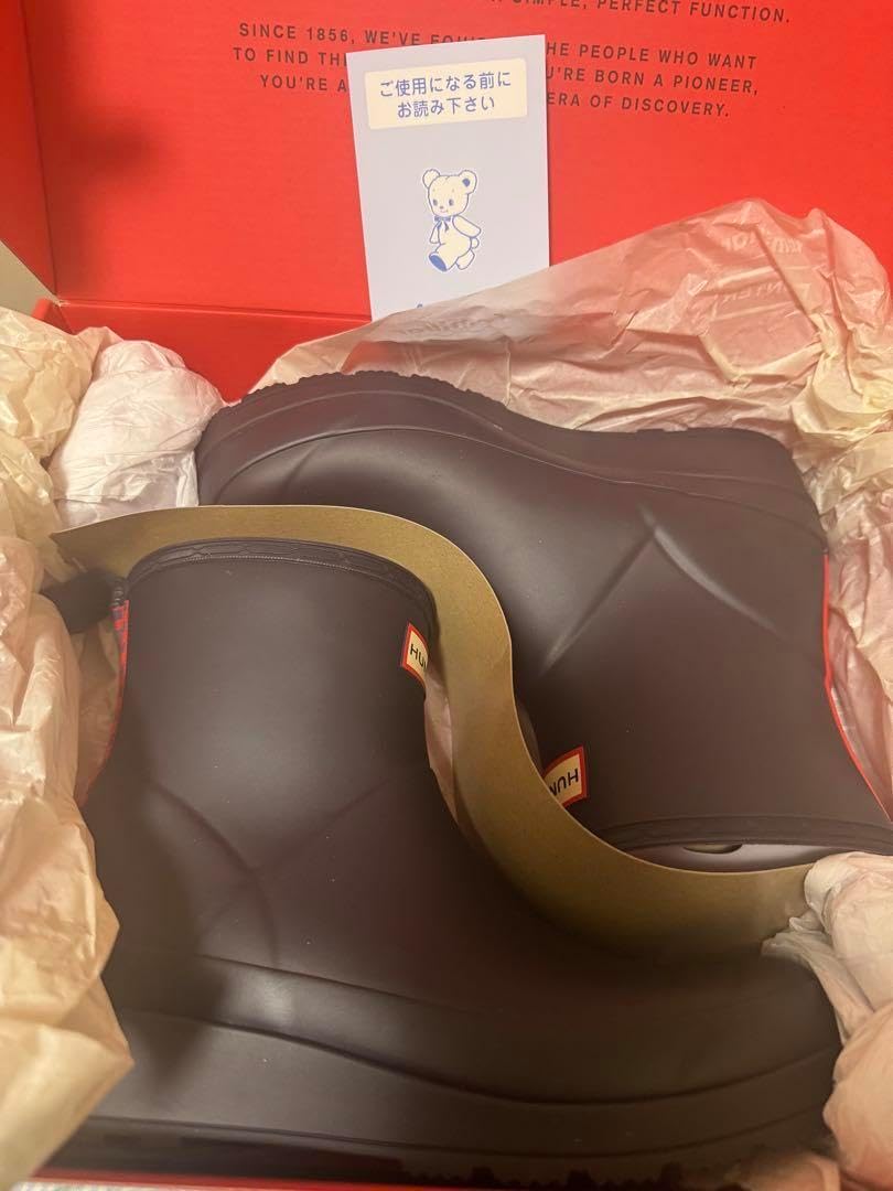 familiar HUNTER ブラック/レッド レインブーツ HUNTER × familiar