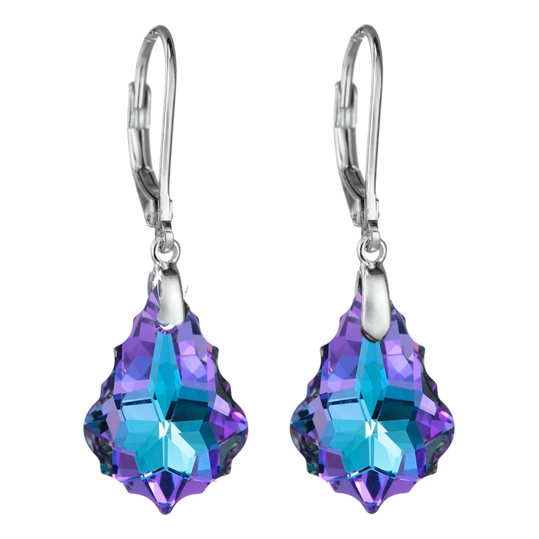 Boucles D'Oreilles Dormeuses Satellite - Cristal Violet Absolute - Occasion