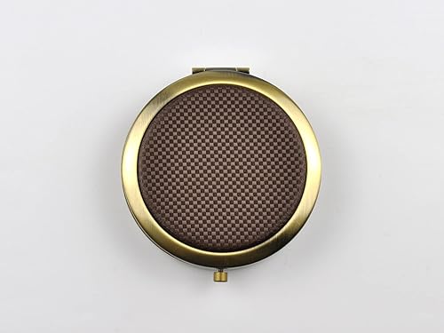 Miniatura 8 de Pastillero compacto retro con espejo para bolso organizador de medicamentos de viaje (amarillo)