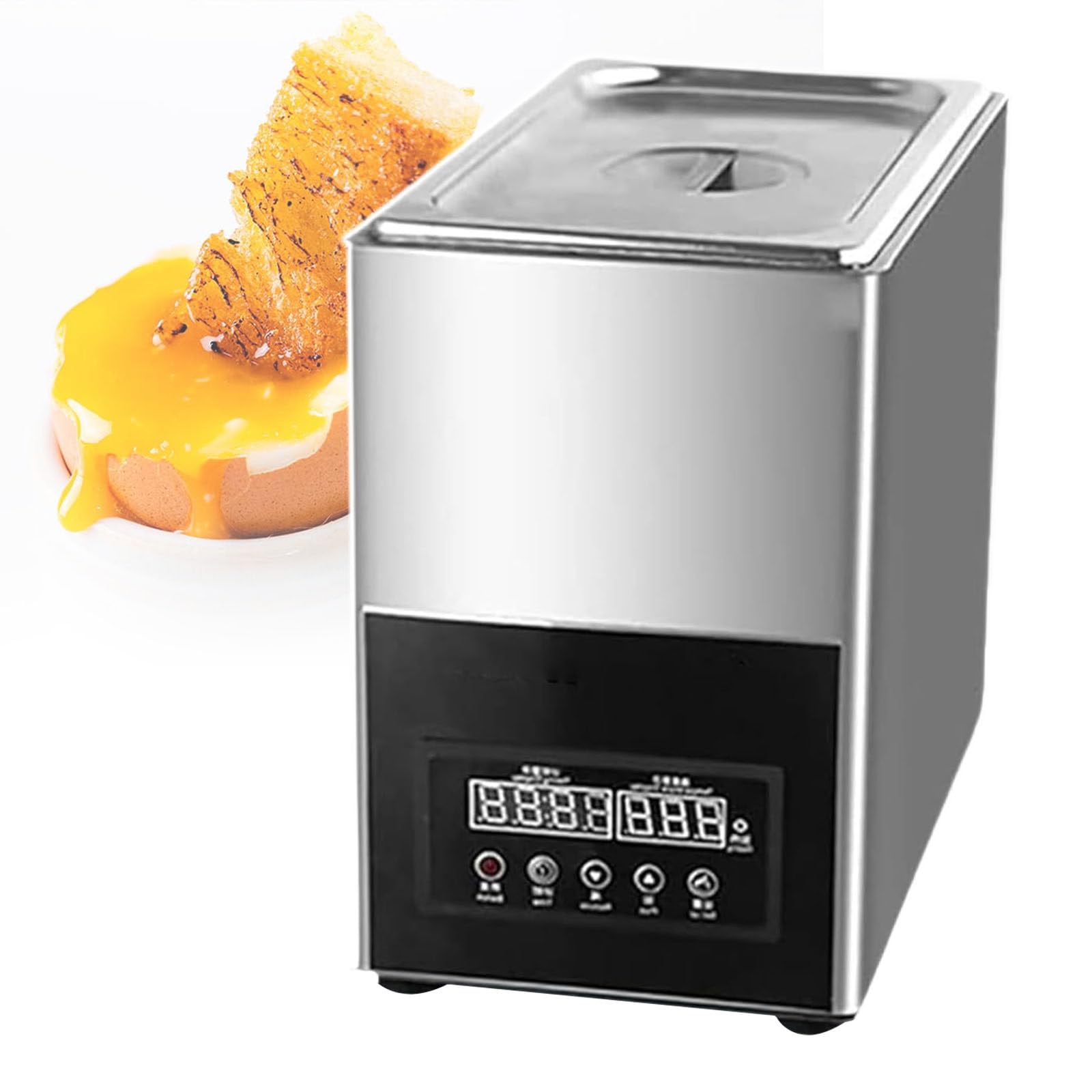 Cocedor de Huevos eléctrico de Aguas Termales, máquina Inteligente automática paemi-cocidos y pasados por Agua, cocedor de Huevos Comercial de Aguas Termales, Capacidad para 50 Huevos, 220 V