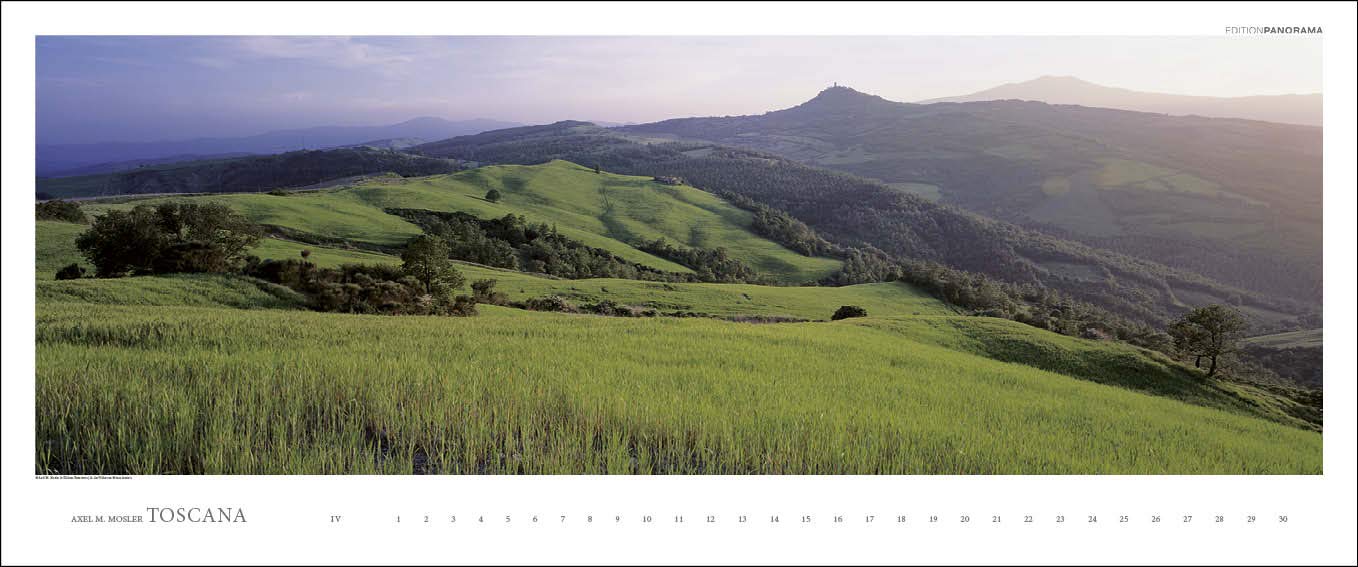 Toscana: Immerwährender Panorama-Kalender in 1,15 Meter Breite