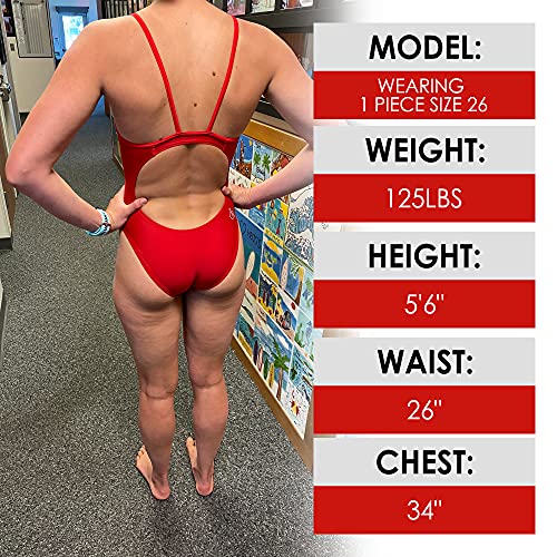 Junior Guard Girls Thin Strap 1-Piece Red Swimsuit-263