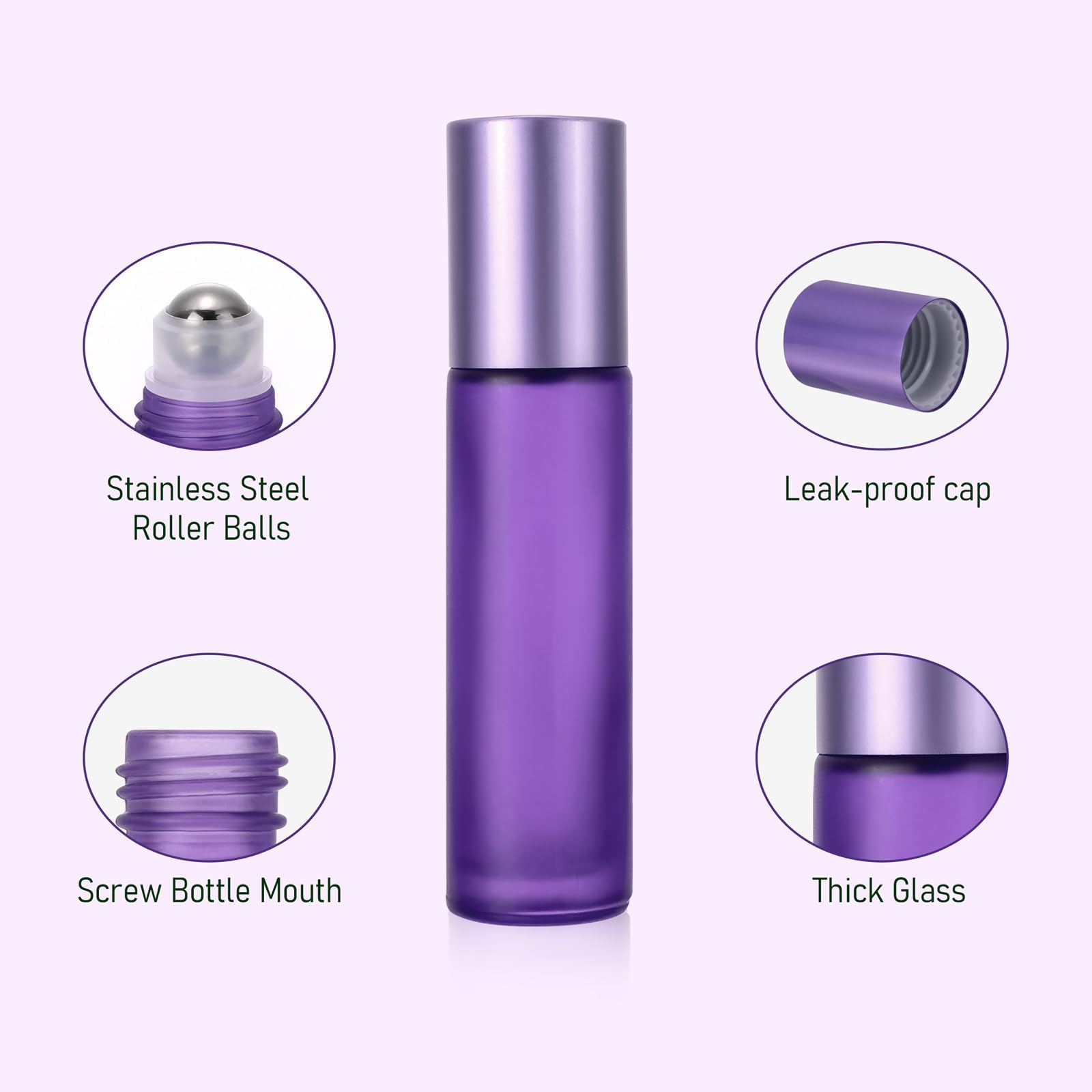 Botellas de aceite esencial 10 ml con abridor, cuentagotas y embudo, acero inoxidable