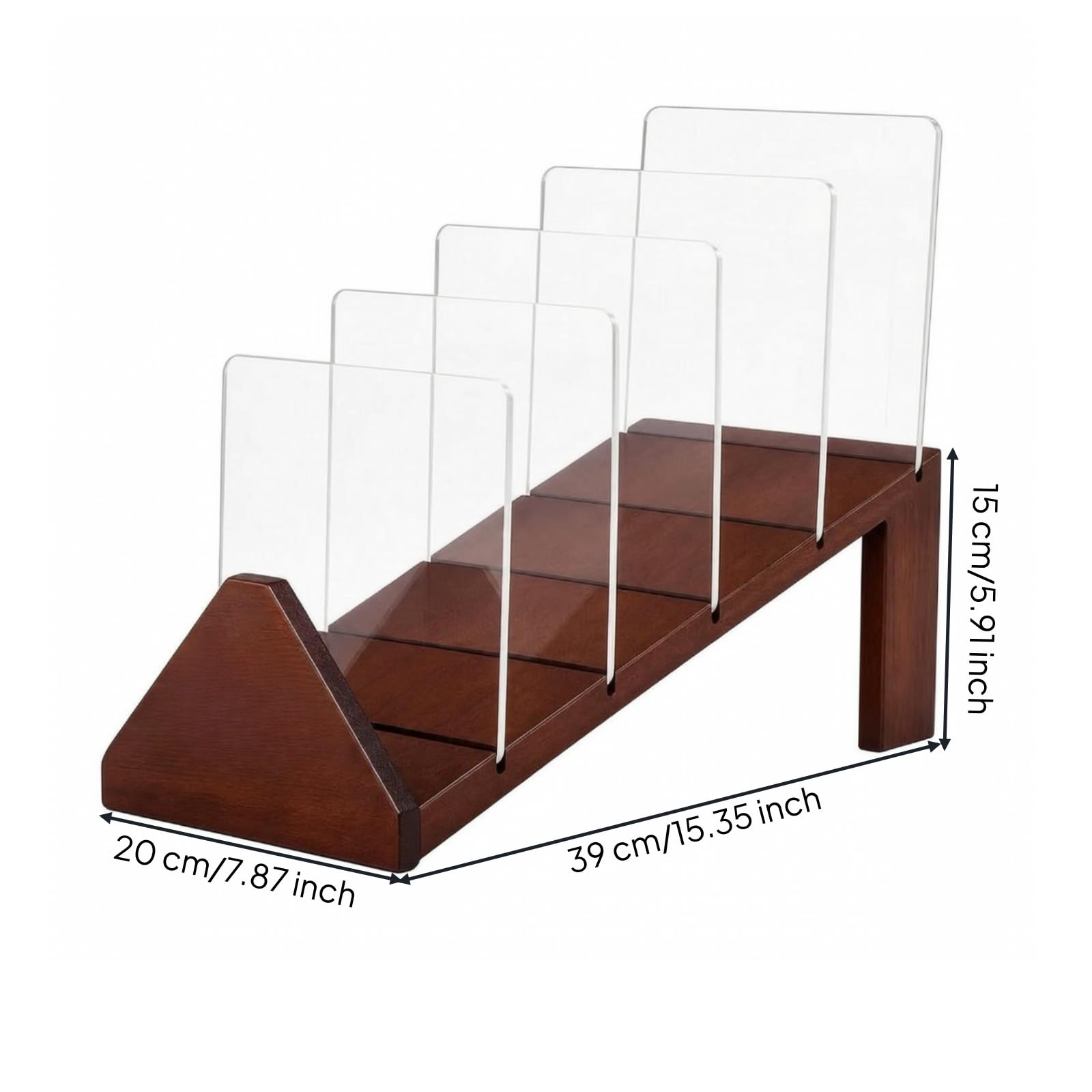 Colcolo Rack Rangement Vinyle Table En Bois Itallation Range-Disques Séparateurs En Acrylique Traparent Compact pr Coole Multimédia