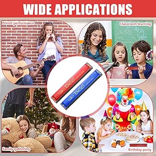 GZLCEU Lot de 2 harmonica pour enfants, 24 trous, bleu/rouge, pour professionnels, débutants, étudiants, adultes (aluminium/plastique) - Les Beatles, Paul McCartney, John Lennon, RIngo Starr, George Harrison GZLCEU Lot de 2 harmonica pour enfants, 24 trous, bleu/rouge, pour professionnels, débutants, étudiants, adultes (aluminium/plastique) – Image 2
