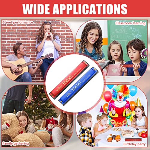 GZLCEU Lot de 2 harmonica pour enfants, 24 trous, bleu/rouge, pour professionnels, débutants, étudiants, adultes (aluminium/plastique) - Les Beatles, Paul McCartney, John Lennon, RIngo Starr, George Harrison GZLCEU Lot de 2 harmonica pour enfants, 24 trous, bleu/rouge, pour professionnels, débutants, étudiants, adultes (aluminium/plastique) – Image 3