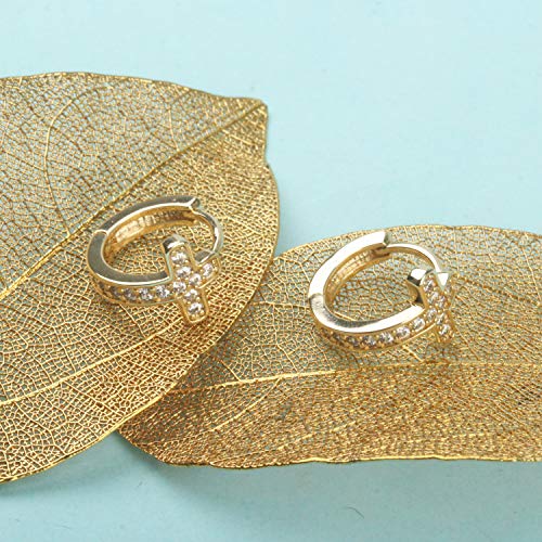 Image of Tiny Gold Hoops Earrings 14K Gold Plated Small Hoop Earrings Dainty Minimalist Geometric Huggie Earrings Boho Beach Simple Jewelry Gift for Her