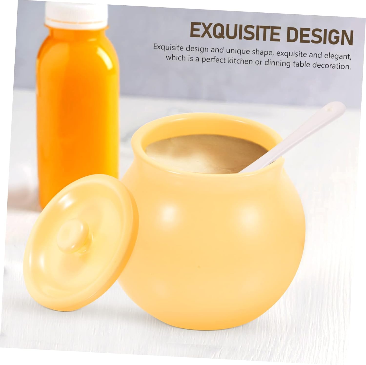 COLLBATH Ceramic Spice Jar 400ml with Lid and Spoon for Home Restaurant