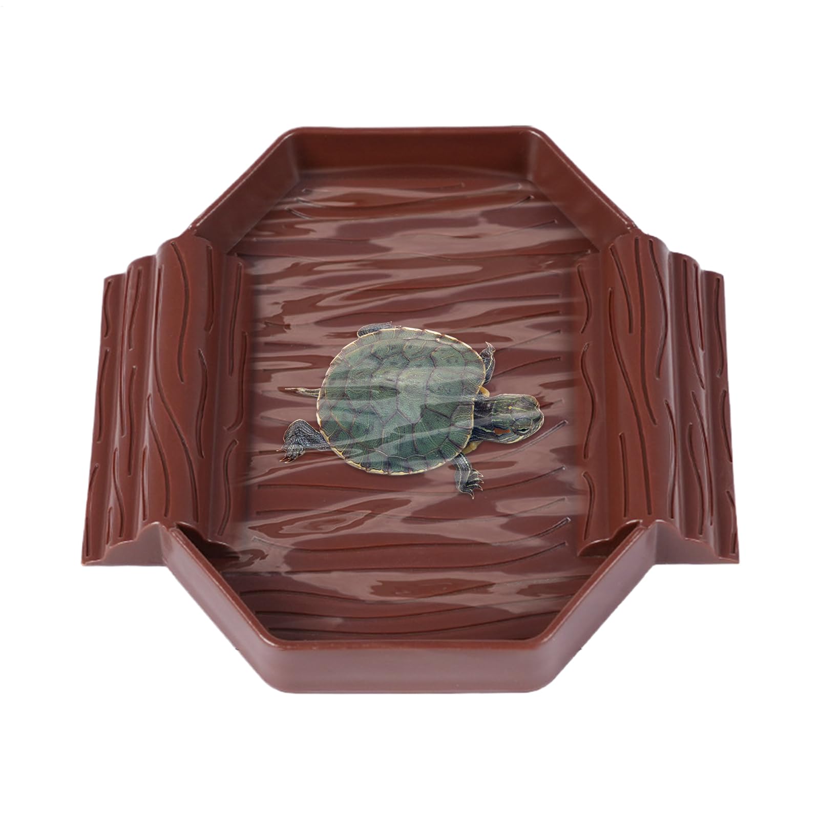 Dopsyesn Tortoise Food Dish,Small Reptile Bath Dish - 2-in-1 Stain-Resistant Turtle Bathing and Feeding Tub for Snake, Gecko, Tortoise, Tank, Terrarium