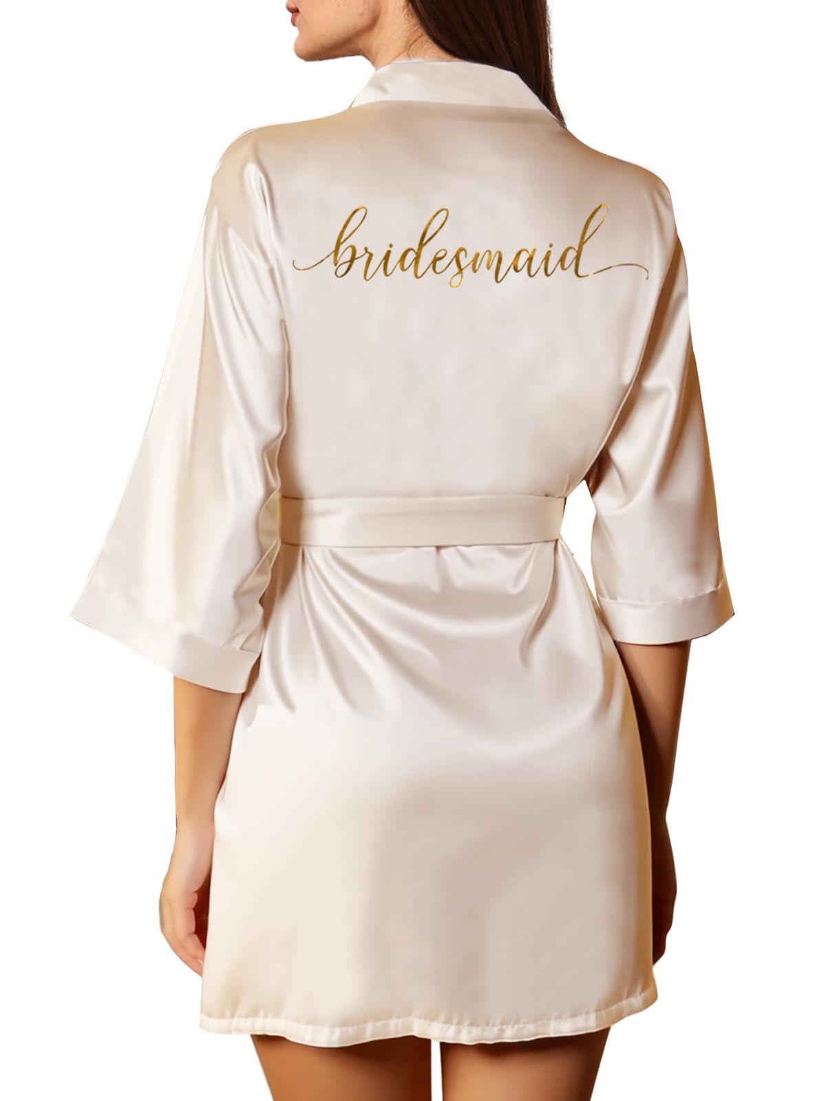 Womens Bridesmaid Robes Satin Wedding Bride Robe Silky Kimonos Dressing Gowns