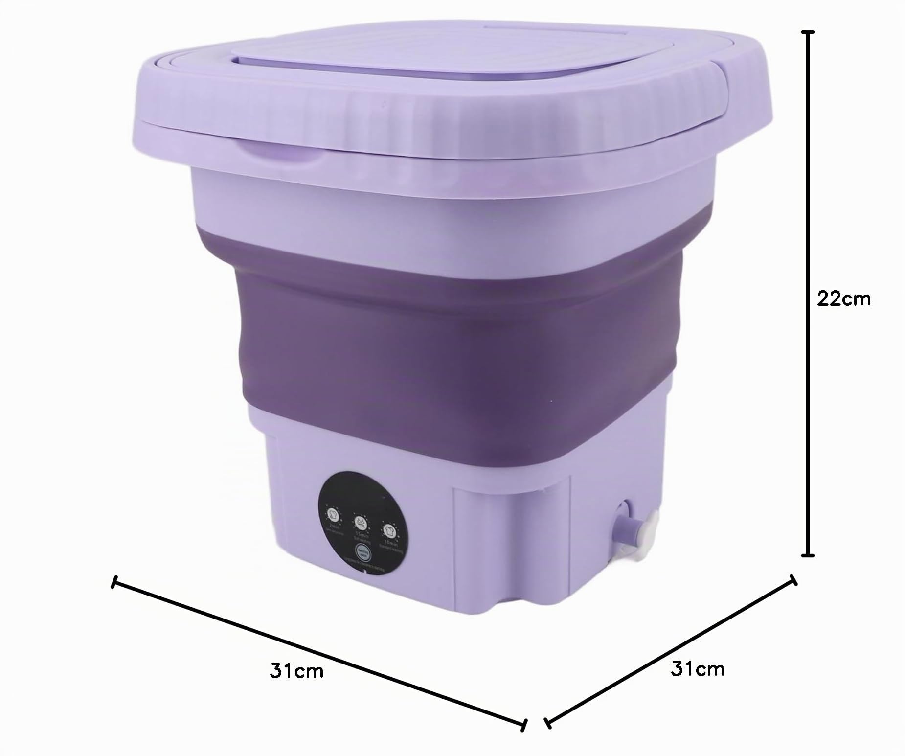 Lavadora Portátil, Potente Quitamanchas Automático de ABS y PP 11L 110 a 240V, Mini Cubo con Manguera de Drenaje para RVs (Enchufe europeo)
