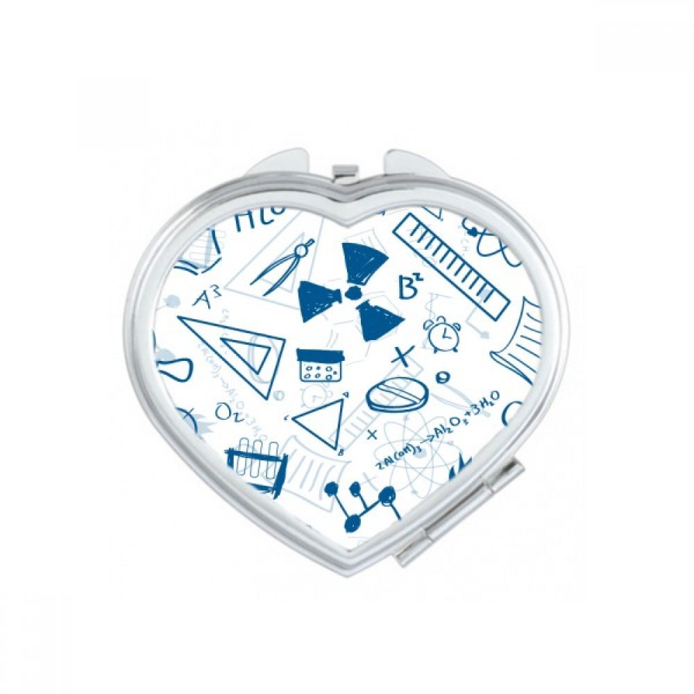 Miroir de poche mignon motif chimie bleu petit cadeau original