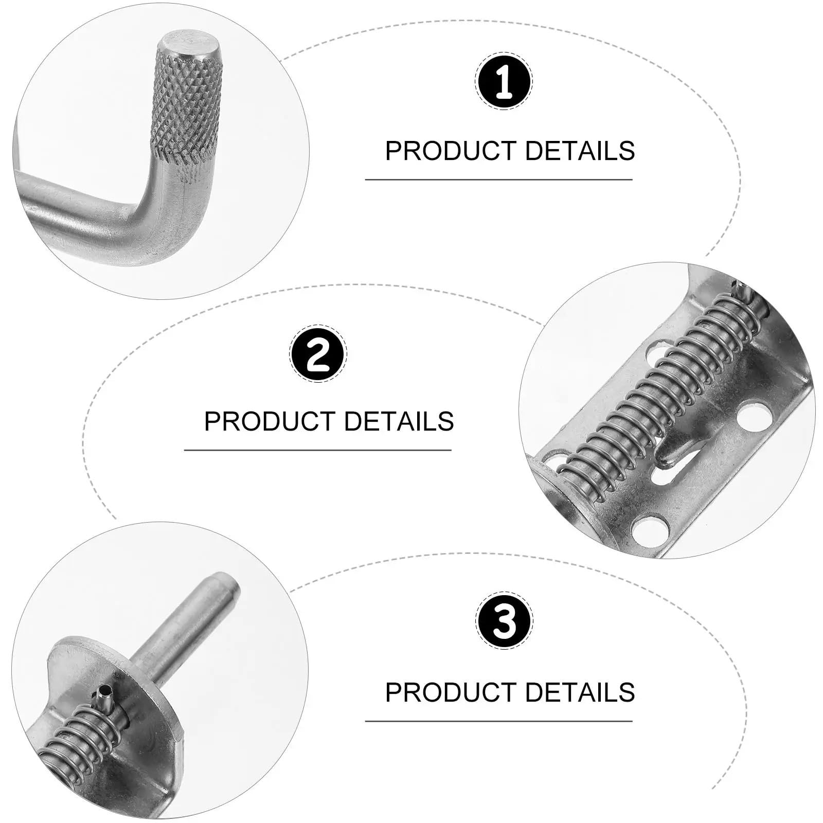 Pestillo con resorte, 5 unidades, pasador de resorte resistente, cilindro de acero inoxidable, cerradura de puerta, cerradura de seguridad, perno de puerta, antirrobo, accesorios para exteriores para