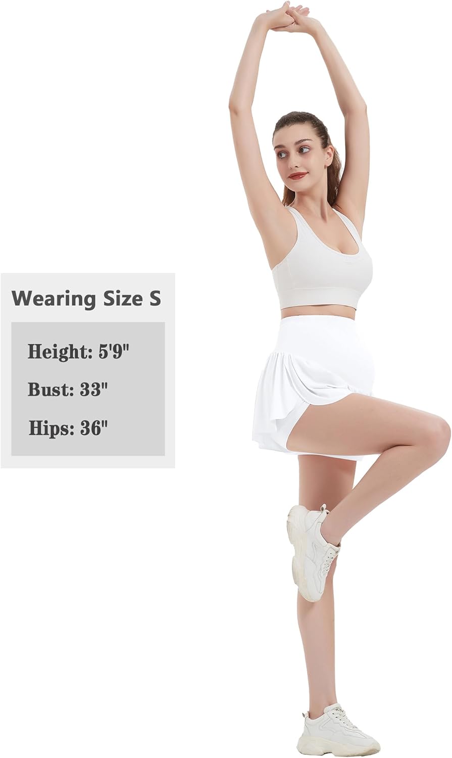 EXARUS Maternity Shorts Butterfly Pregnancy Flowy Skirt Skorts Athletic Workout 2 in 1 Gym Active Over The Belly - Image 6