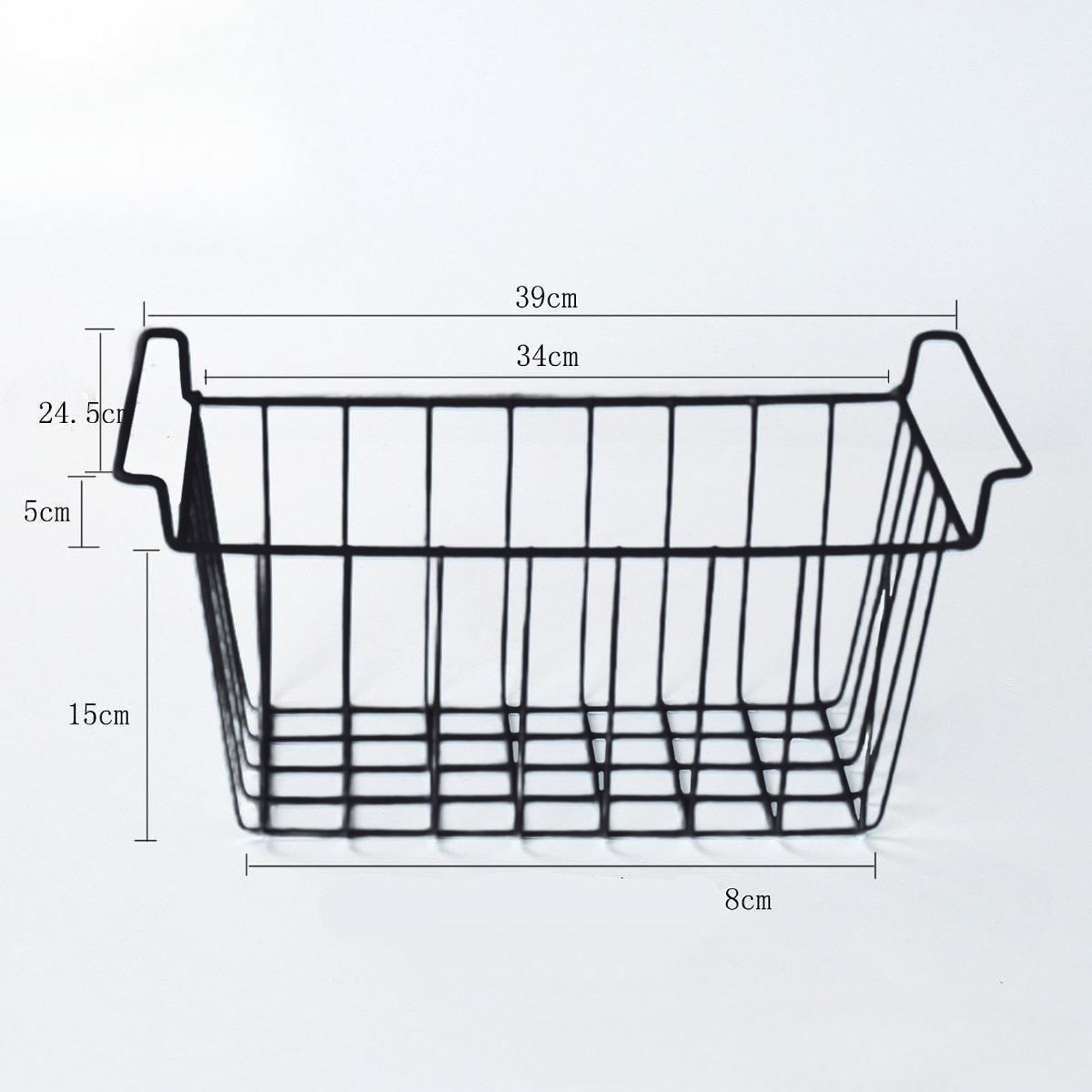 2X Gefrier Organizer Box, Kühlschrankbox, Praktisch mit Griff, Drahtkorb Zur Aufbewahrung in Der Speisekammer, für Küche, Landhausstil, Café, 39cmx20cmx20cm