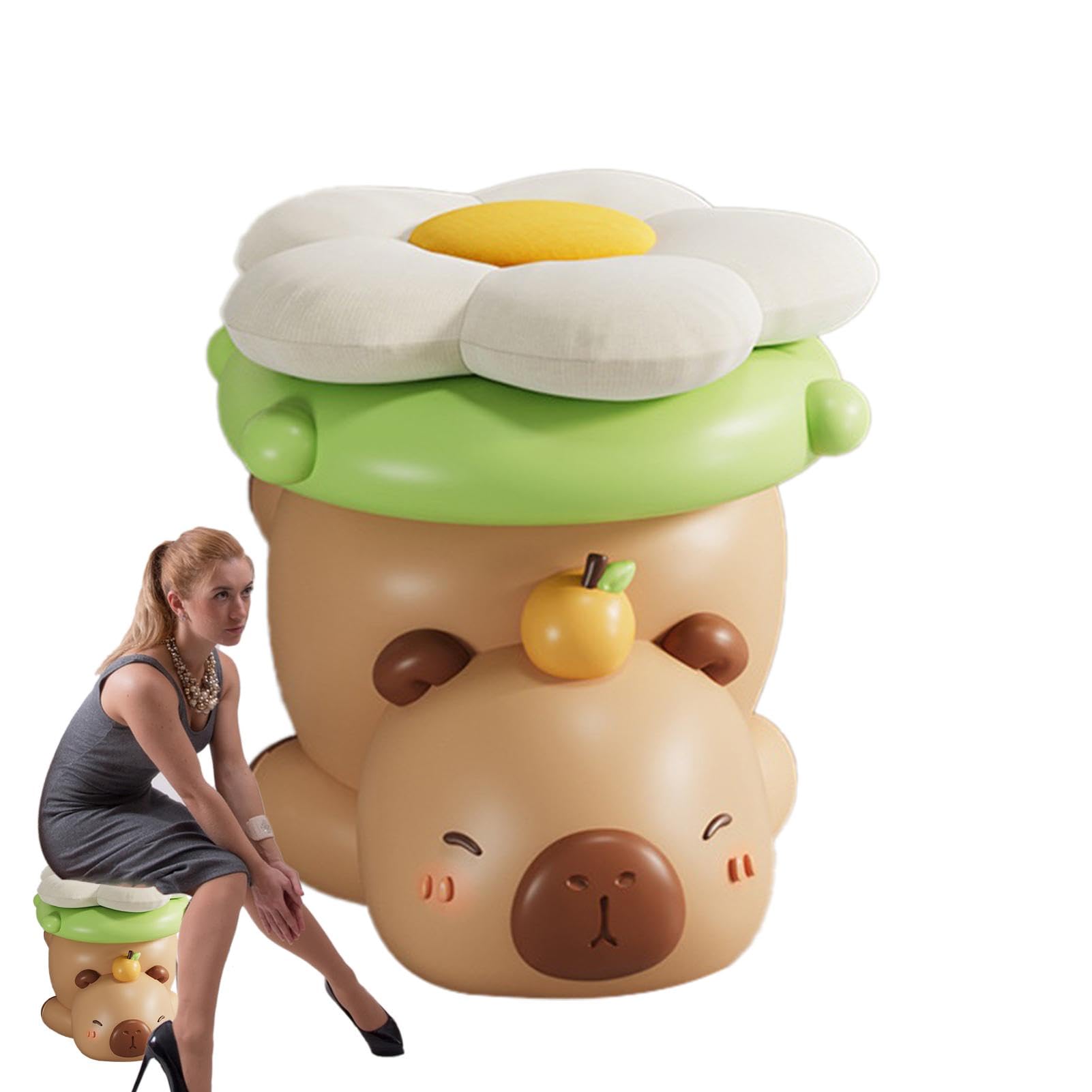 Coussin de siège repose-pieds ottomans capybara en tissu doux