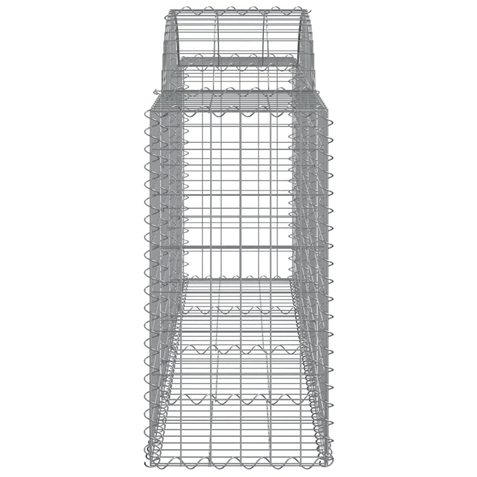 Homgoday Gewölbte Gabionenkörbe 11 Stück 200x50x80/100cm Verzinktes Eisen Gabion Korb Käfig Gitter Draht Steinkorb Outdoor Spirale Stützmauer Garten Pflanzgefäß 3448