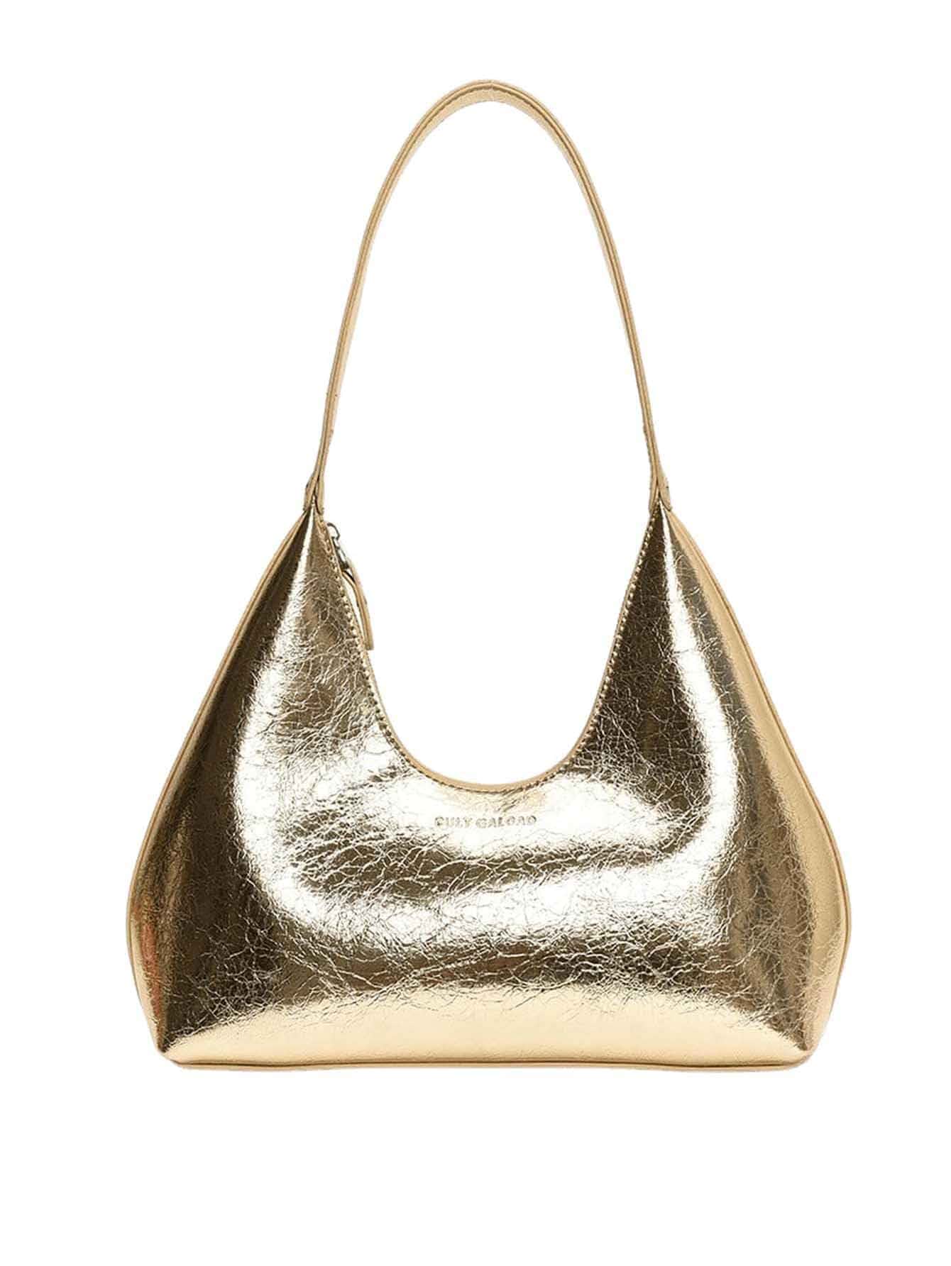 Verdusa Women's Metallic Shoulder Bags Top Handle Handbag Zipper Purses