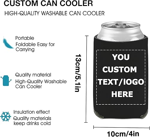 Miniatura 3 de Enfriadores de cerveza personalizados a granel con logotipo de foto, soporte de botella de bebidas aislado personalizado para fiestas, bodas, pesca,