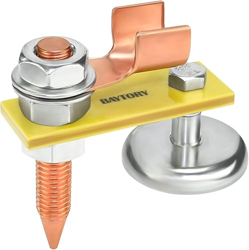 Miniatura 3 de BAYTORY - Abrazaderas de soporte de soldadura magnética mejoradas, herramienta de abrazadera de tierra, cabeza de imán de soldadura de fuerte