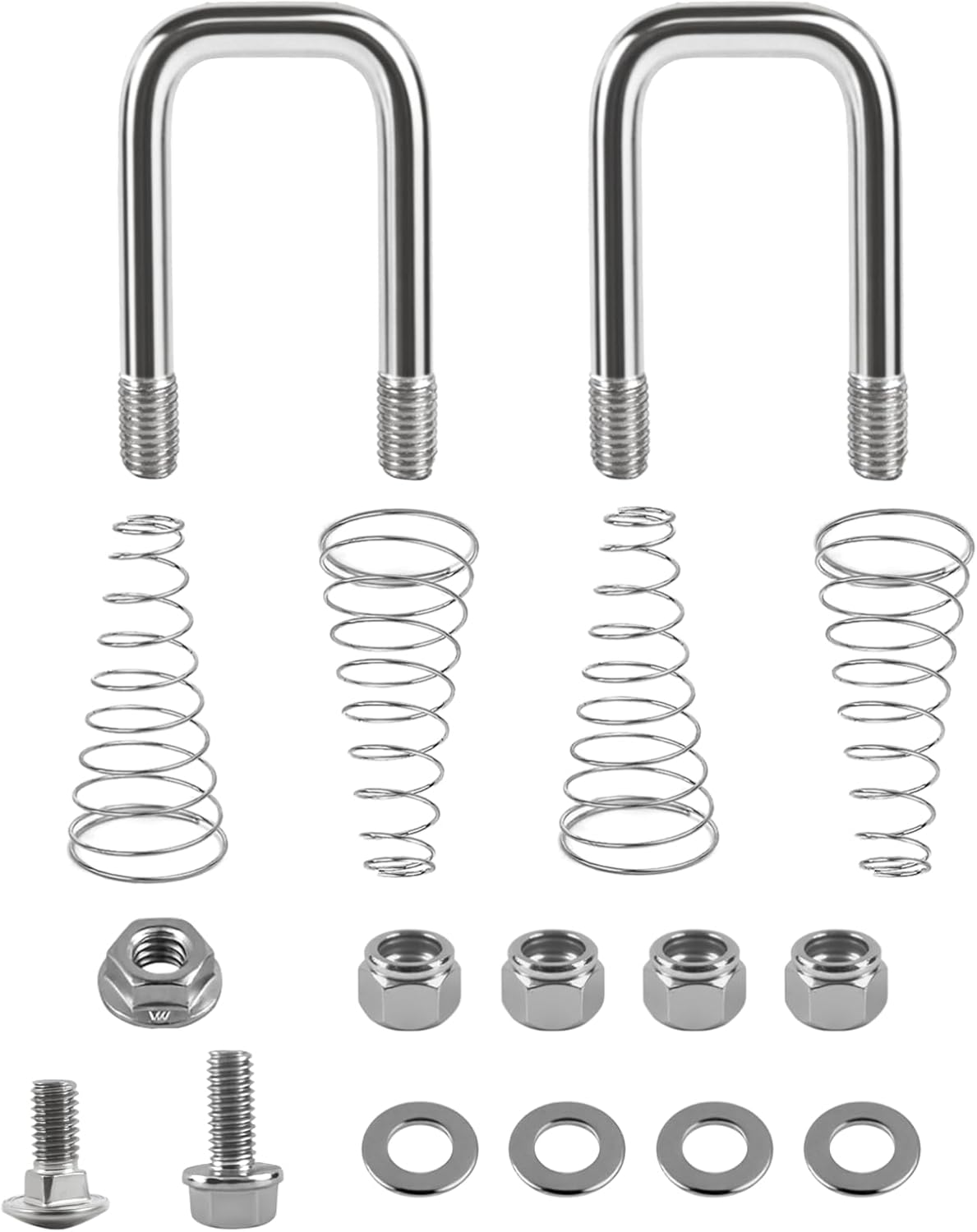 Gooseneck Ball Hitch kit 1900-2-1600 Safety Chain U-Bolt Kit for B&W Hitches Gooseneck Turnoverball，Trailer u Bolt kit（U-Bolts,Lock Nuts,Springs,Carriage Bolt, Cap Screw, Flange nut）