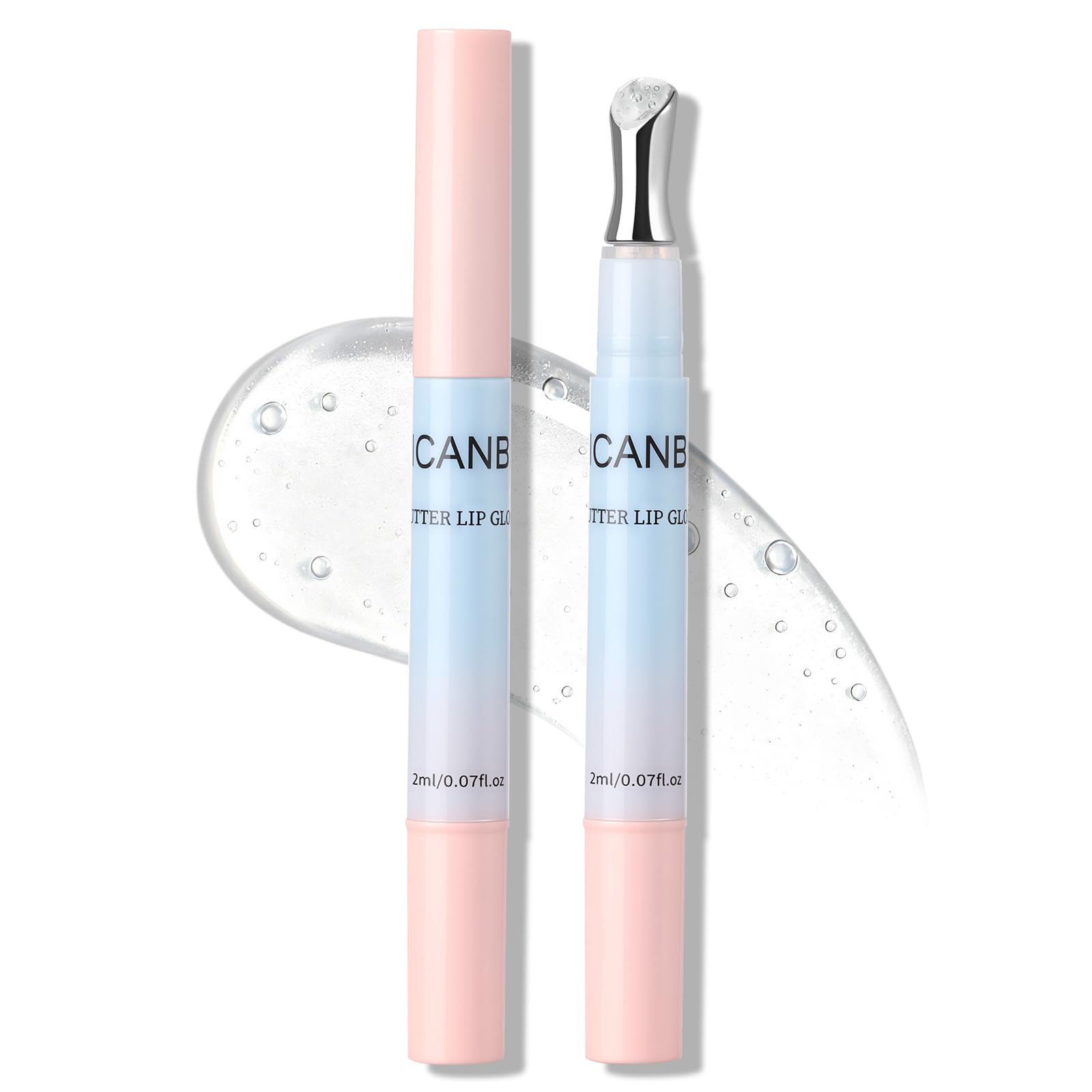 UCANBE Butter Lip Gloss: Nawilżająca i odżywcza pomadka do ust, metalowa końcówka, lekka, nieprzywierająca, miękka, błyszcząca (01 Transparent)