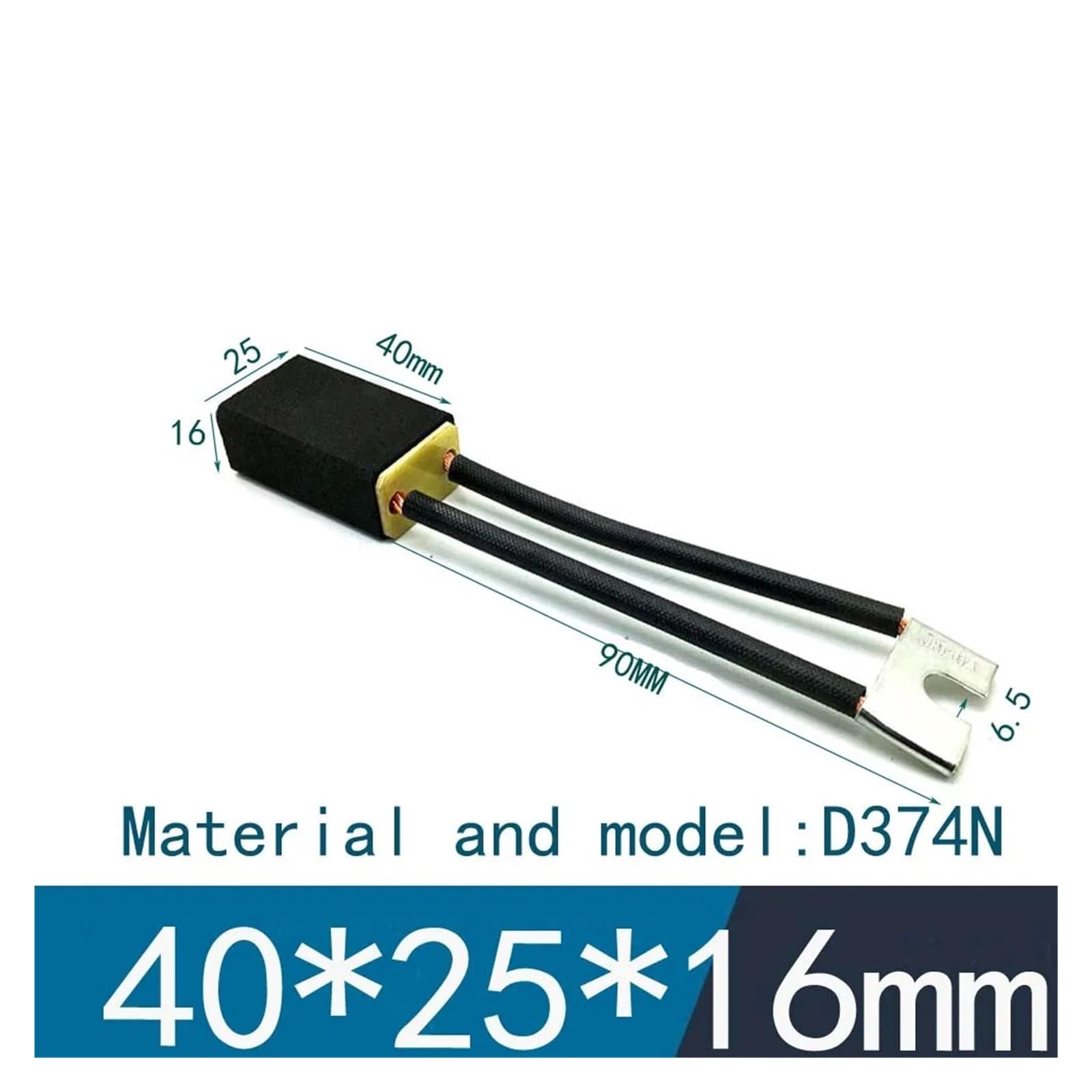 10 sztuk szczotek węglowych D374N 10 12,5 16, 25, 32, 40 szczotek węglowych do silnika (10 x 20 x 40 mm D374N)