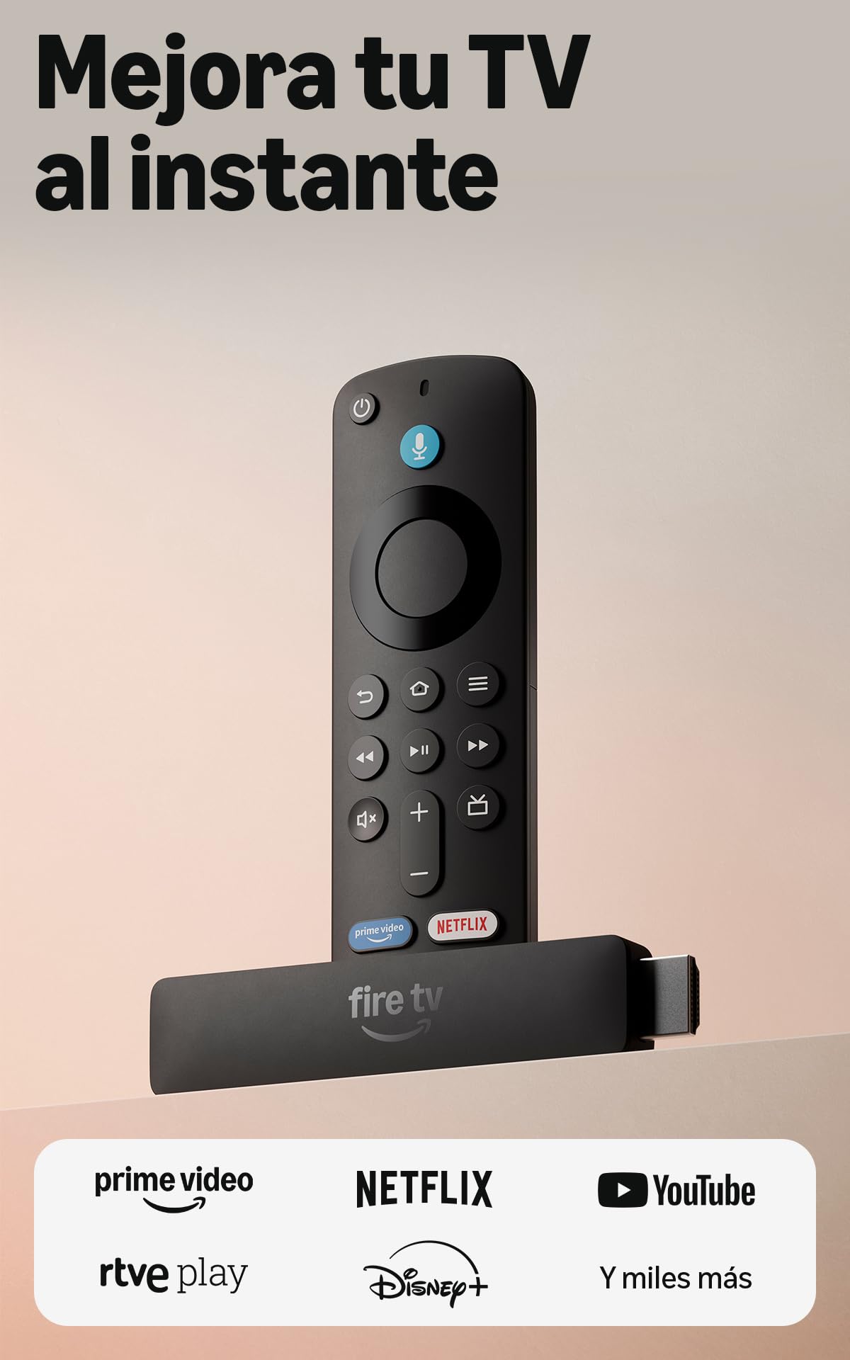 Amazon Fire TV Stick HD (última generación), con TV en directo gratuita, mando por voz Alexa, alimentación directa desde tu TV y configuración fácil, encuentra series más rápido con Alexa+ oferta Amazon
