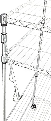 Miniatura 3 de Estante para panaderos con ruedas, carrito de microondas de cocina con almacenamiento, carrito de alambre ajustable de 4 niveles de altura para