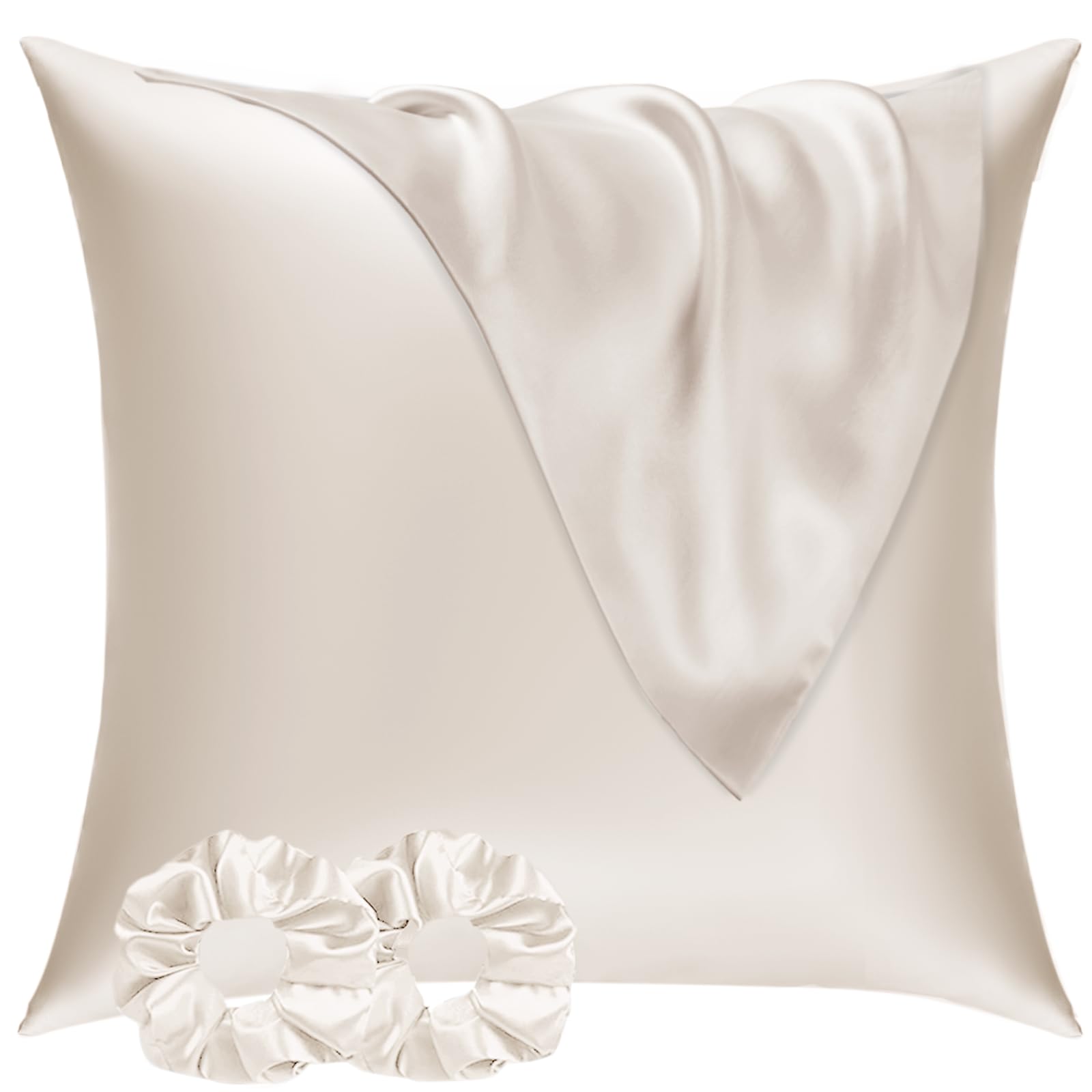 Vielit Satin Pillowcase for Hair and Skin 80x80 2 Pack & 2 Scrunchies