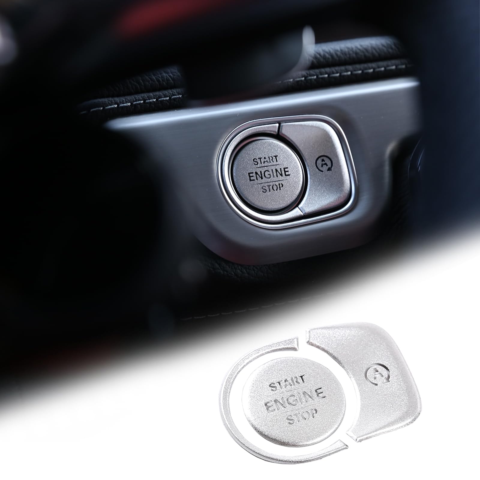 Tumukiw Engine Start Stop Button Cover Compatible with Mercedes Benz GLE GLS G Class 2020 2021 2022 Alloy Vehicle Key Ignition Switch Knob Protector