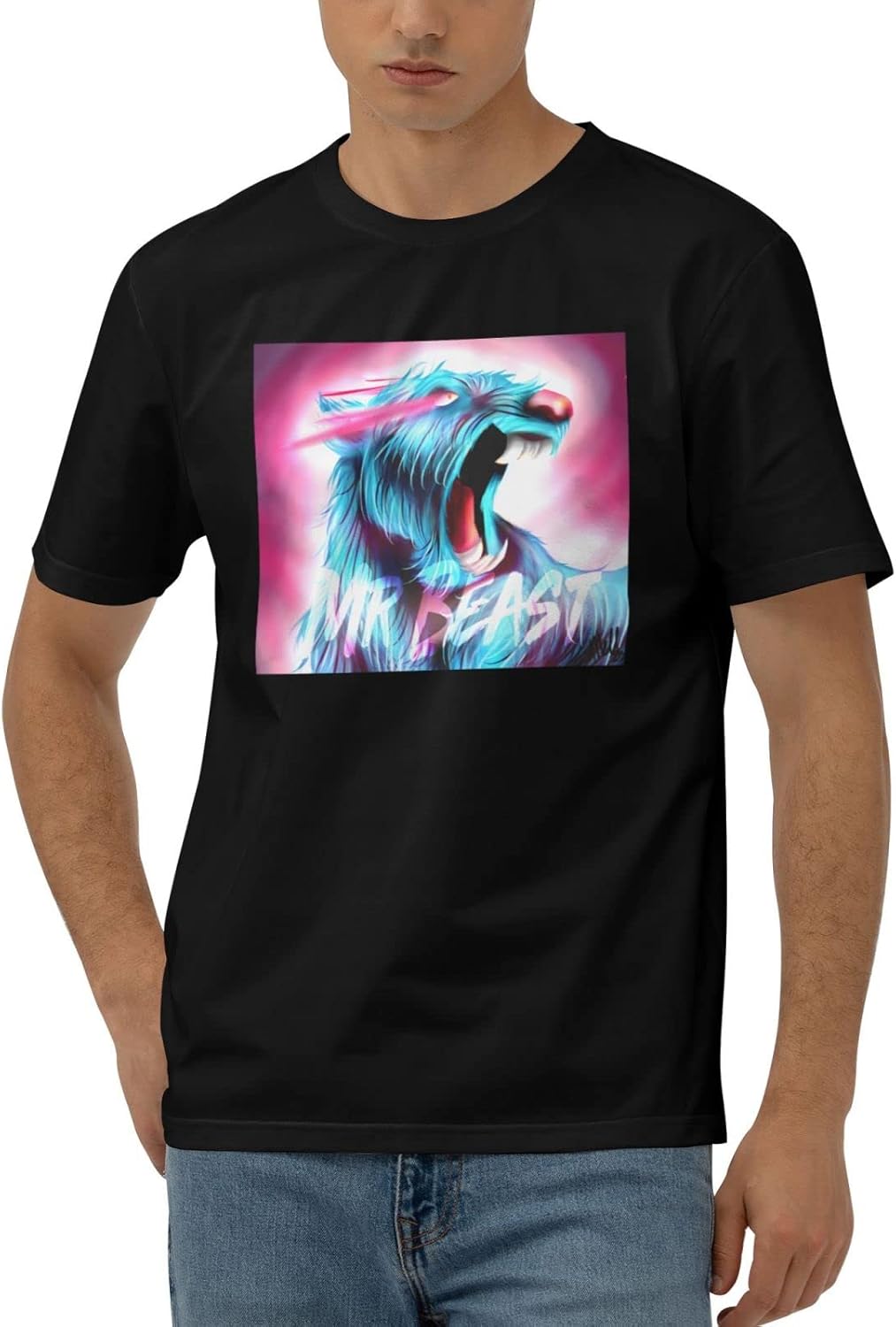 Amazon.com: MR Beast CAT Graphic t Shirt Lightning Tee Top Youtuber ...