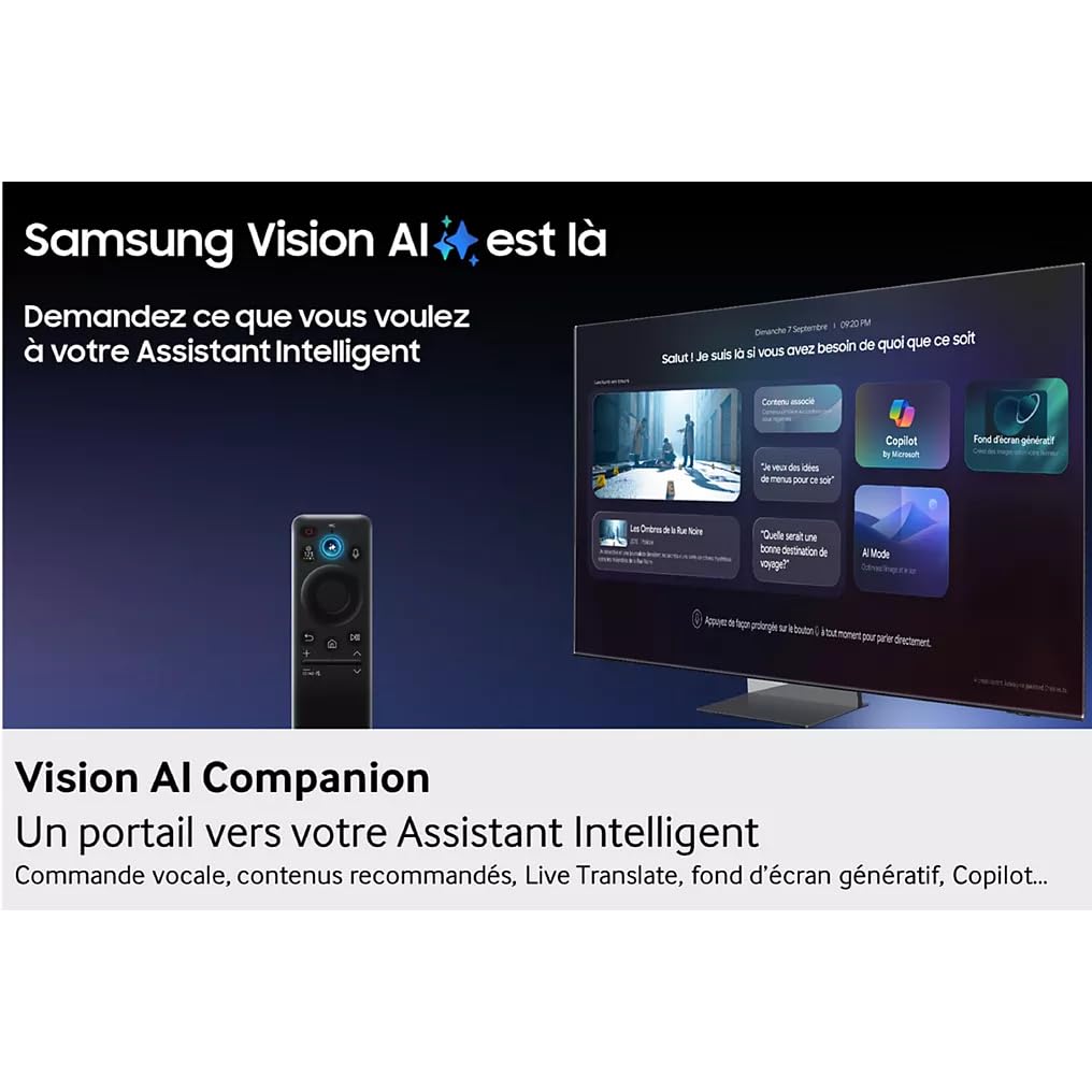 Samsung TQ65S92FATXXC TV OLED 65″ - 4K UHD, OLED HDR+, Procesador NQ4 AI Gen 3, 4× HDMI 2.1 (4K 144Hz), Smart TV Tizen (2025)