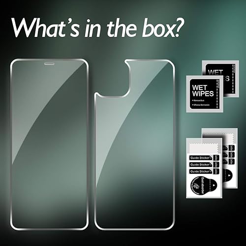 Miniatura 7 de Protector de pantalla frontal y trasera para iPhone 11 Pro Max, vidrio templado táctil háptico película de temperamento frontal y trasera, claridad