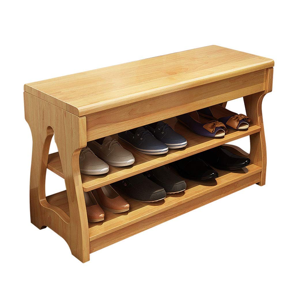 MSHGSKU Wooden Shoe Bench with Hidden Storage, 2-Tier Rack for Entryway, Hallway Organization, Space-Saving Solution for Clutter-Free Homes