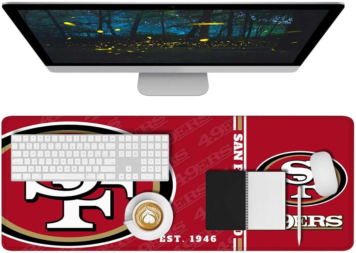 Mouse Pad Extended Large Gaming Desk Pad 31.5 x 11.8 Inch, XL Mousepad Topographic Mouse Pad with Anti-Slip Rubber Base for San Francisco Home Office