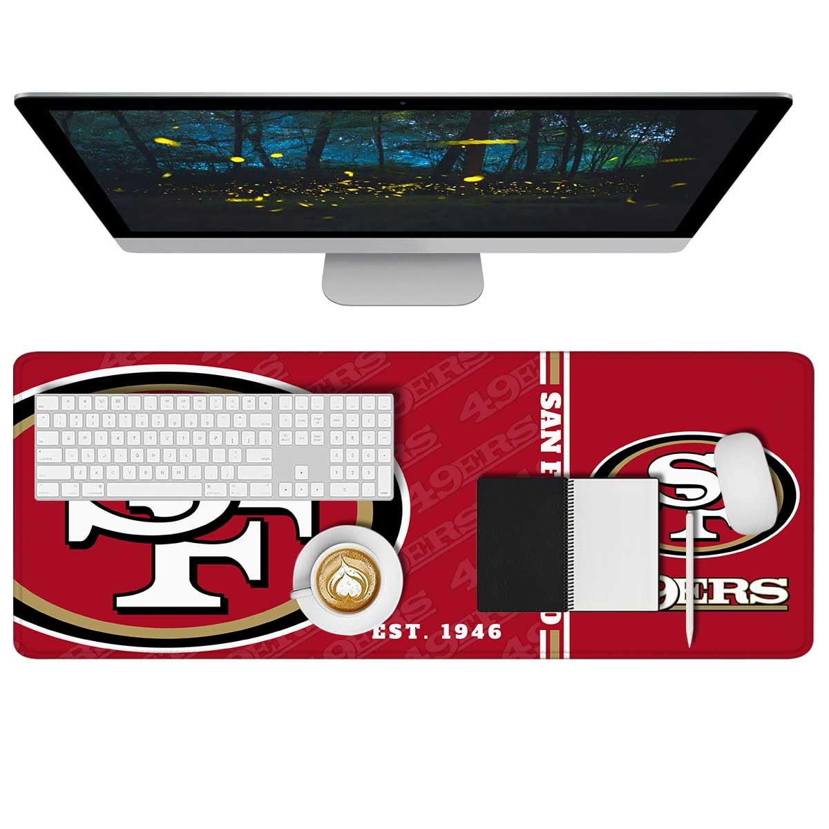 Generic Mouse Pad Extended Large Gaming Desk Pad 31.5 x 11.8 Inch, XL Mousepad Topographic Mouse Pad with Anti-Slip Rubber Base for San Francisco Home Office