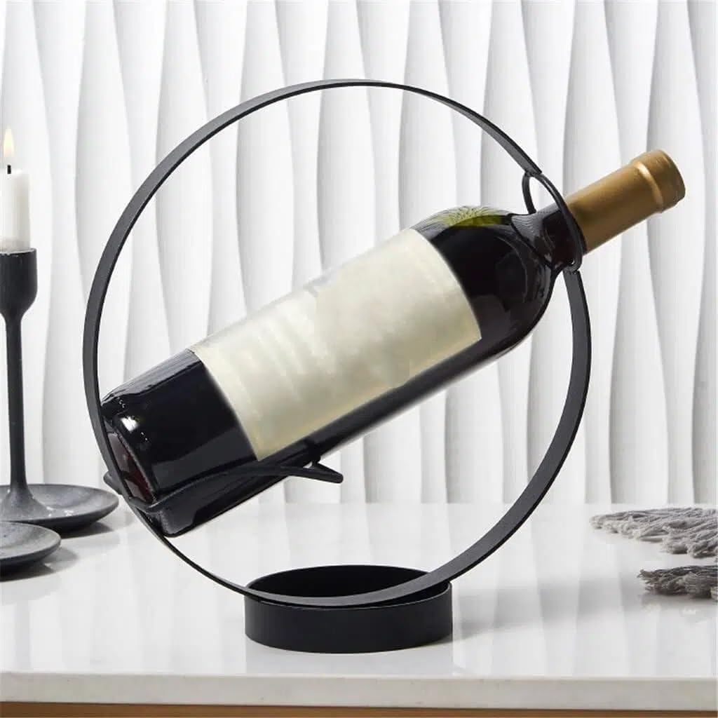 Wine Single Rack, Black Simple Style Champagne Rack, Creative Wines Racks Home Tabletop Bar Decor, for Bar Shelf Kitchen Home Decor Storage and Display
