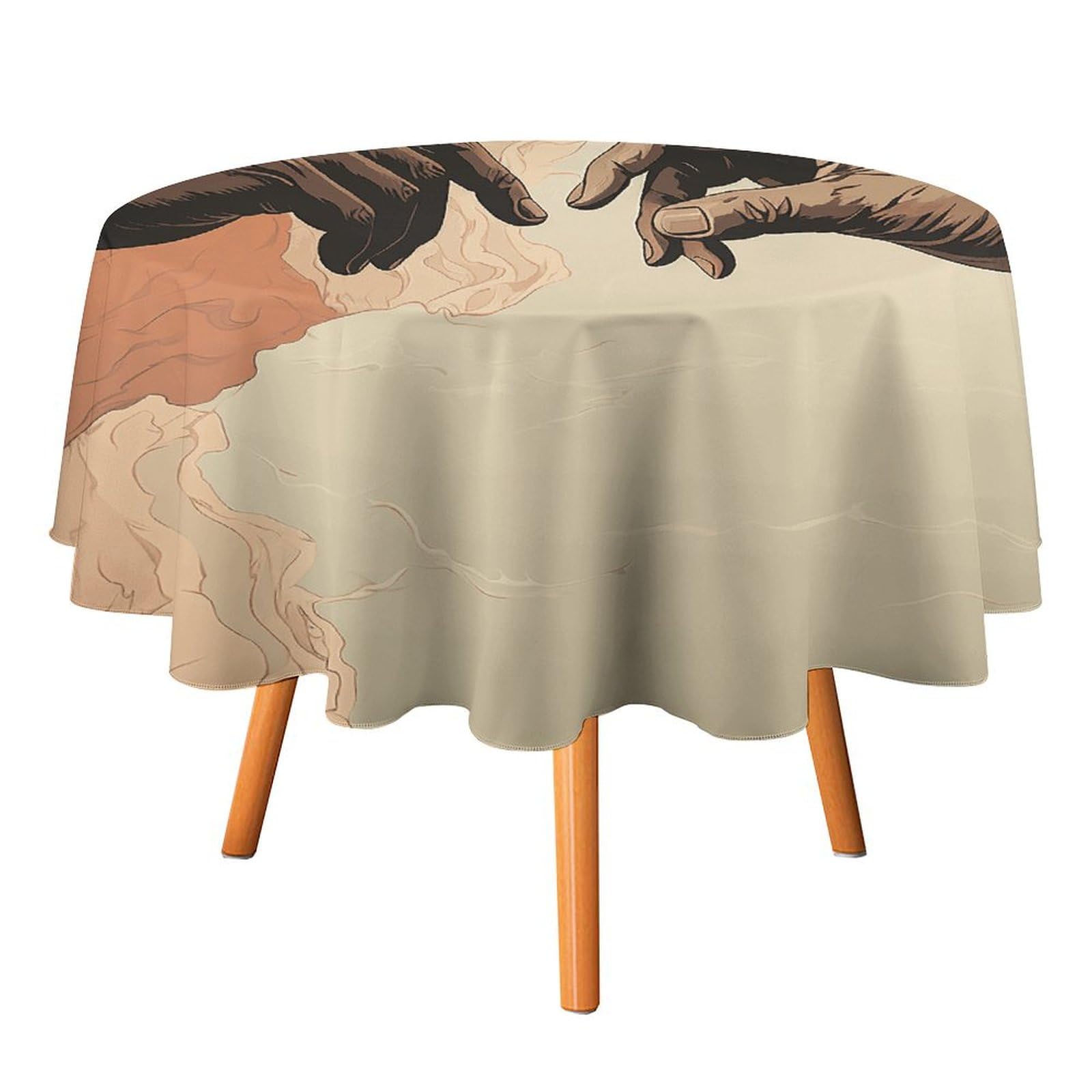 Nappe ronde étirée haut de gamme textile infroissable décoration pièce