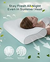 Vista 5 de Almohada cervical de espuma viscoelástica para aliviar el dolor, contorno ajustable (4 alturas), portátil y lavable, almohada de viaje para avión